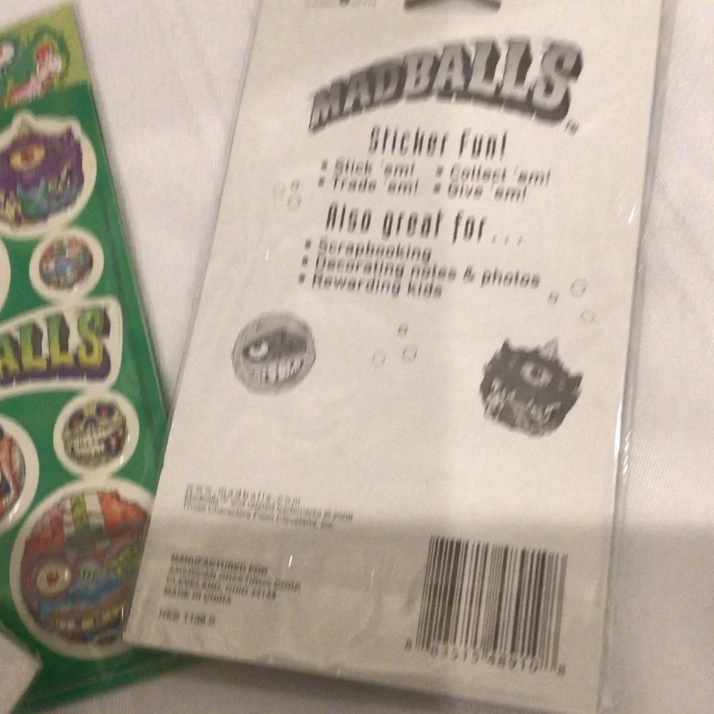 Madballs stickers 3 sealed packs 2 sheets each